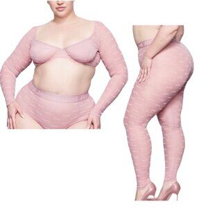SKIMS After Hours Long Sleeve Bra Top + Leggings Set Orchid 4X